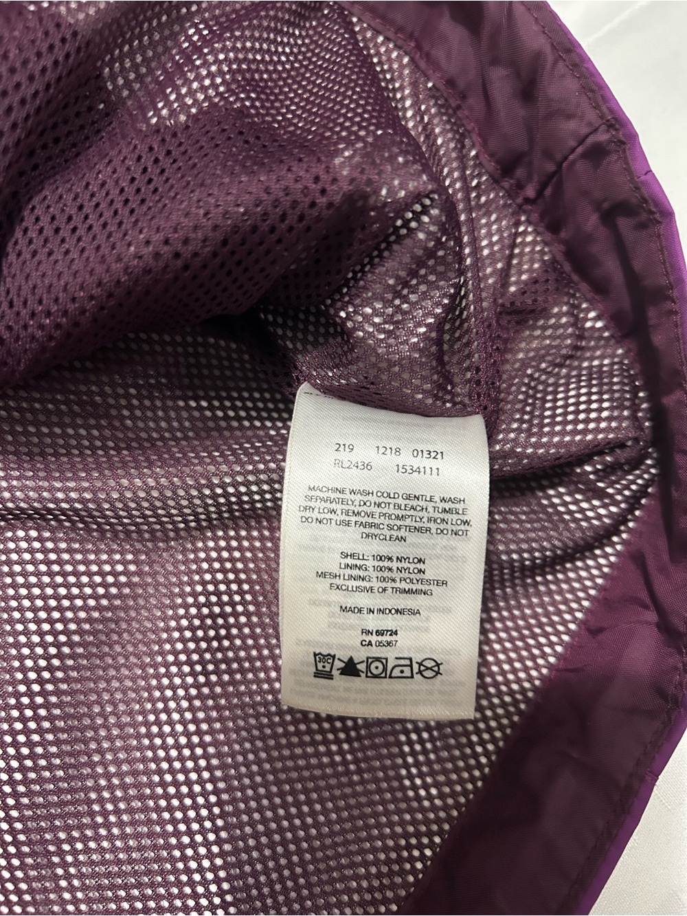 Columbia Women's Bright Purple Hooded Rain Shell - Picture 5 of 6